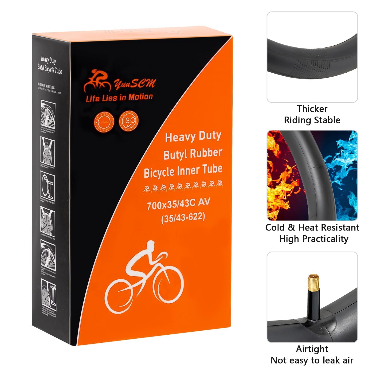 2 Pack 700C Road Bike Tubes 700 X 35C/38C/40C/42C/43C Av33Mm Schrader Valve Tubes Plus 2 Rim Strips Compatible With 700X35C 700