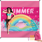 Dpwcvm Beach Blanket Waterproof Sandproof Large Beach Mat 79 X 83 For 2-4 Adults Sand Free Mat Quick Drying,Lightweight & Durabl