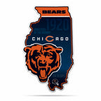 Rico Industries Nfl Chicago Bears State Shape Shape Cut Pennant - Home And Living Room D  Cor - Soft Felt Ez To Hang 18X0.10X18