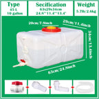 12 Gallon Portable Water Tank With Spigot&Hose, Water Storage Container For Camping, Rv, Truck, Emergency Preparedness(Thickenin