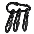 Bewishome 4 Pack Carabiner Solid Metal D Clips Black Carabiner With Heavy Duty 500Lbs Screw Gate Multifunctional Hammock Locking