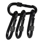Bewishome 4 Pack Carabiner Solid Metal D Clips Black Carabiner With Heavy Duty 500Lbs Screw Gate Multifunctional Hammock Locking