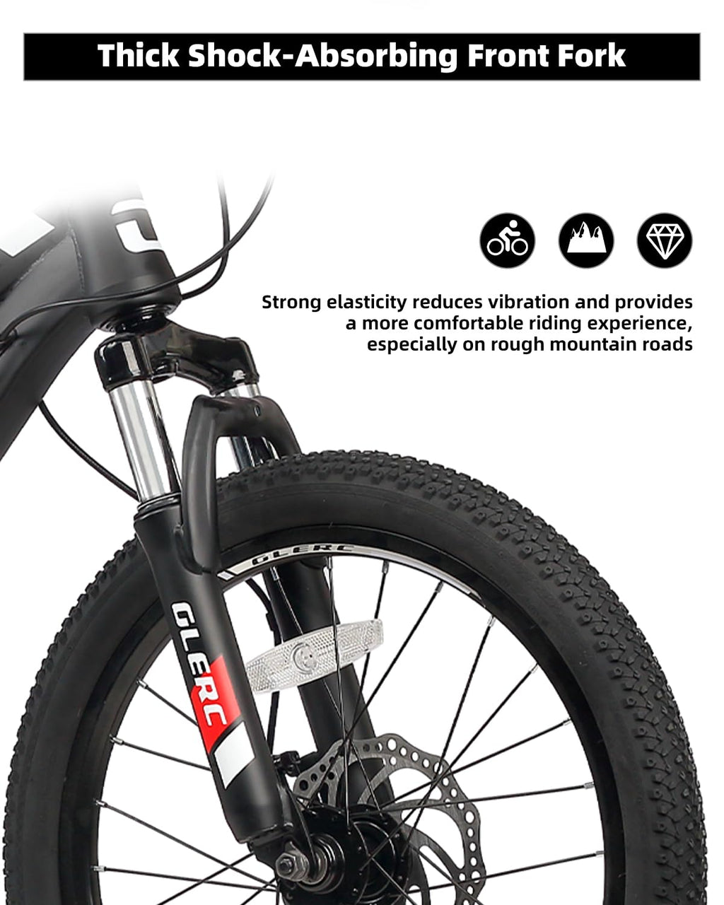 Glerc 20 Inch Kids Bike, Kids Mountain Bike for Boys and Girls Ages 6-10, 21-Speed Skyline Bicycle with Front Suspension and Dis
