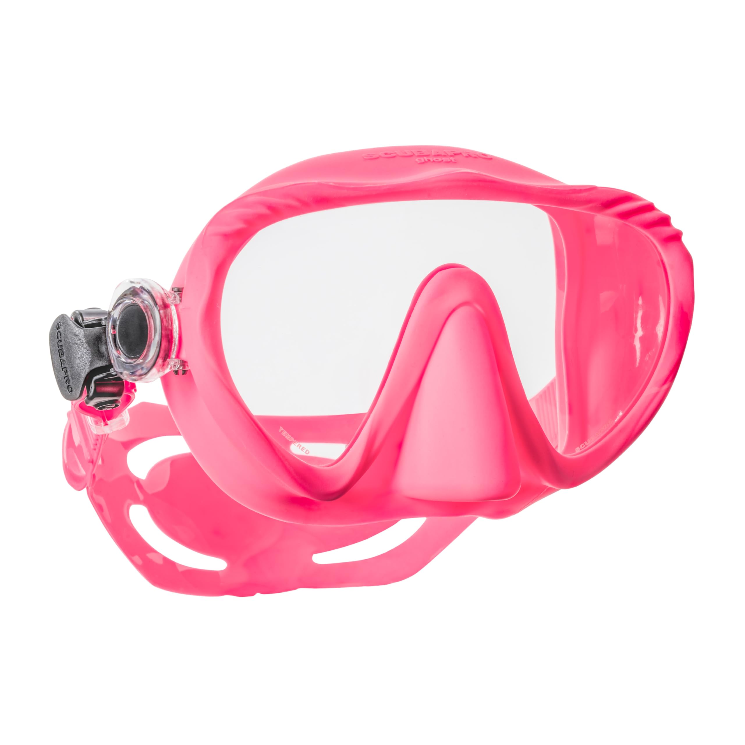 SCUBAPRO Ghost Scuba Dive Mask, Low-Volume Frameless Design w/Ultra Clear Single Lens, Silicone Skirt and Easy-Adjust Strap Buck