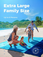 Ocoopa Diveblues Beach Blanket, Extra Large Sandproof Waterproof, Picnic Mat, 8 Persons Family Size, Sand Free, Comfortable, Dur