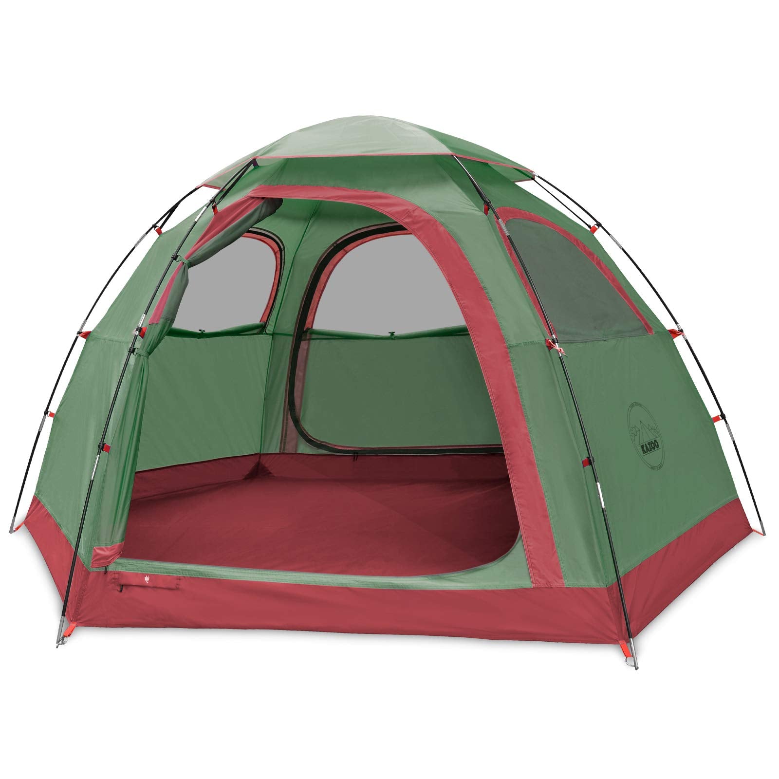 Kazoo Outdoor Camping Tent 2/4 Person Waterproof Camping Tents Easy Setup Two/Four Man Tent Sun Shade 2/3/4 People (4Pgreen)