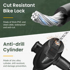 Titanker Bike Locks With Keys, Bike Lock Cable 6 Feet Coiled Secure Bike Cable Lock With Mounting Bracket, 1/2 Inch Diameter