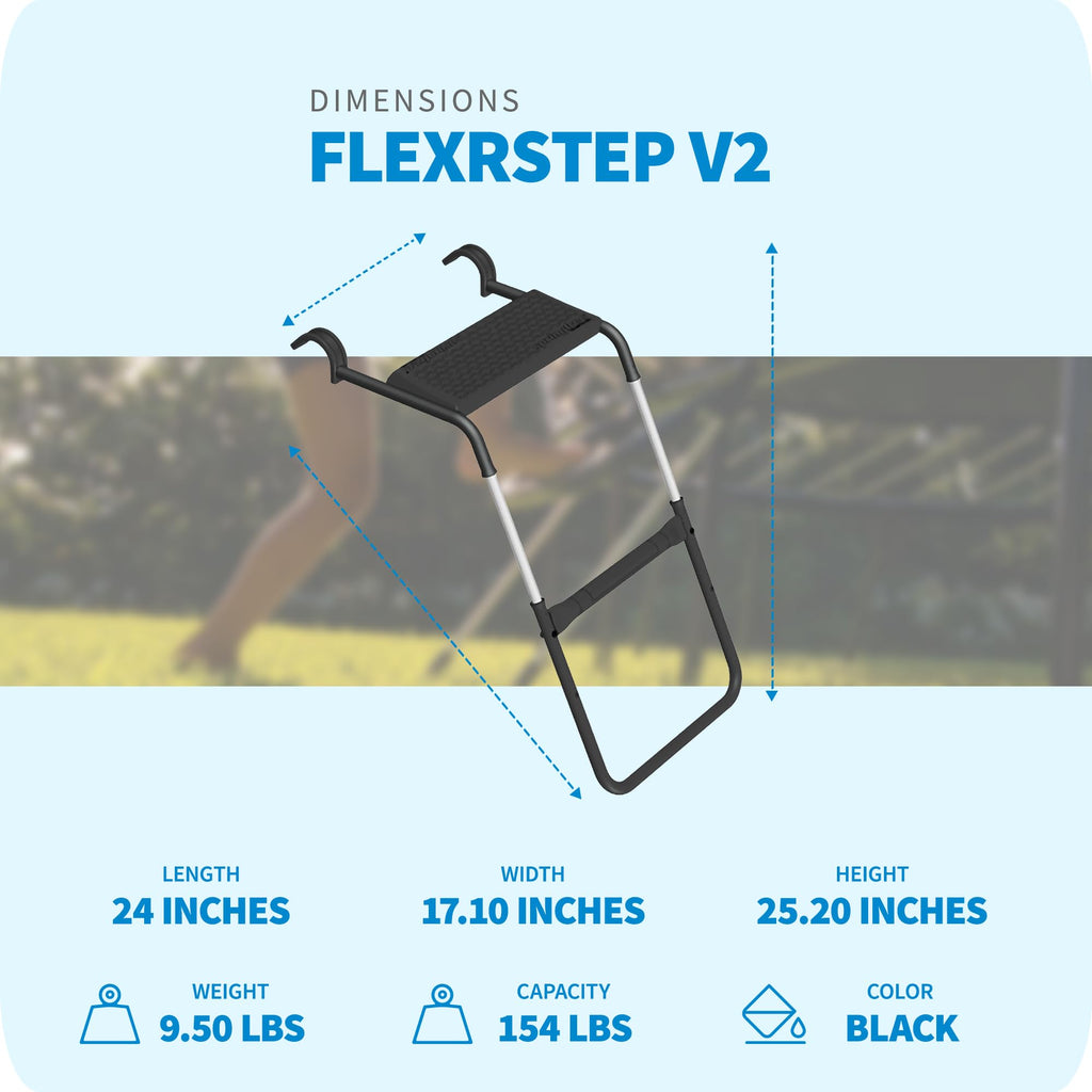 Springfree Trampoline Flexrstep V2 Ladder Accessory For Springfree Trampolines With Weight Capacity Of 152 Pounds And Safety Loc