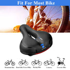 Gincleey Comfort Bike Seat For Women Men?With Bell? Wide Bicycle Saddle Replacement Memory Foam Padded Soft Bike Cushion With Du