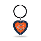 Rico Industries Nfl Chicago Bears Nfl Rhinestone Heart Colored Keychain, Navy, 3-Inches In Length