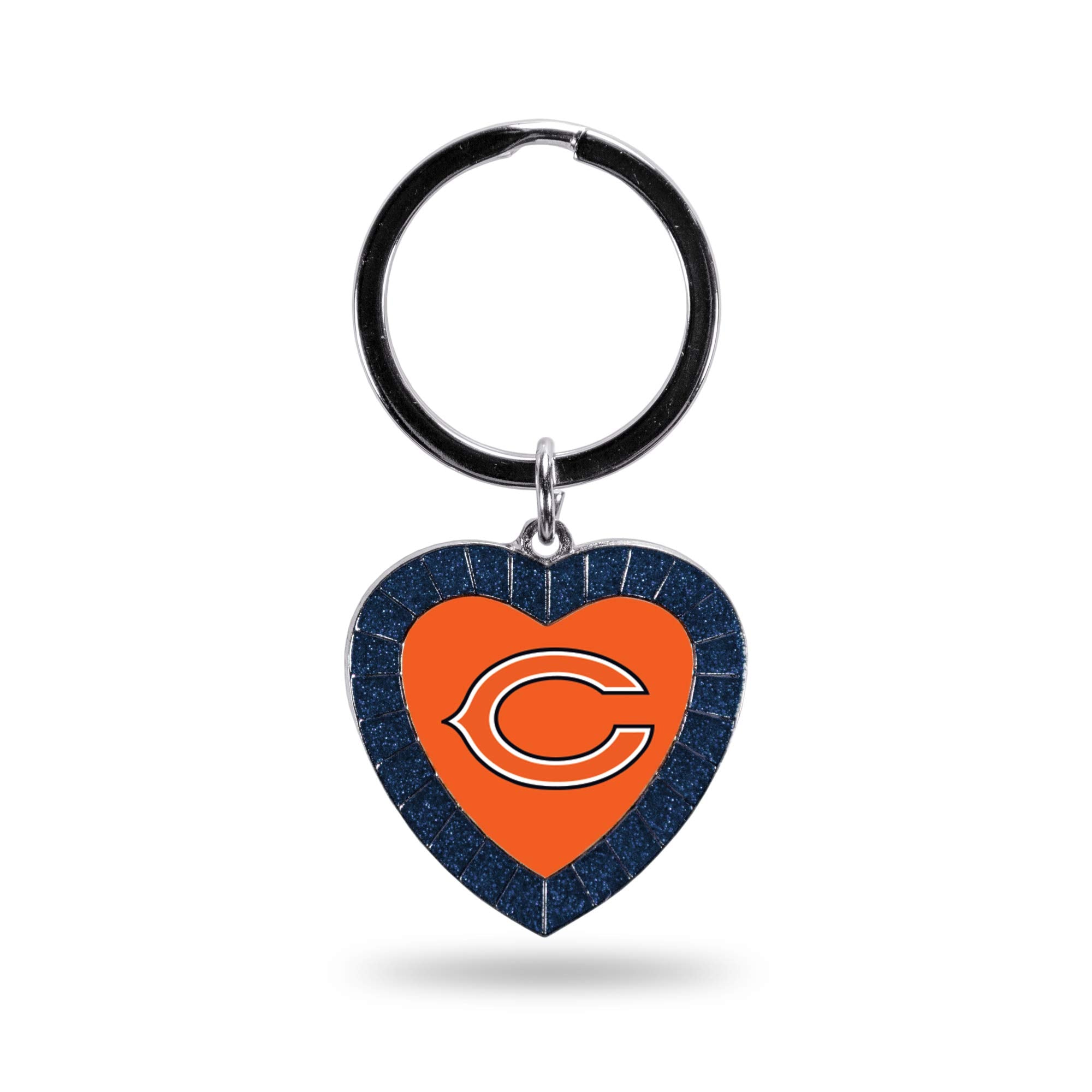 Rico Industries Nfl Chicago Bears Nfl Rhinestone Heart Colored Keychain, Navy, 3-Inches In Length