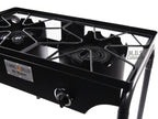 M.D.S Cuisine Cookwares Double Two Burner Stove Heavy Duty Outdoor Stand Portable Bbq Grill Camping
