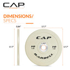 Cap Barbell Best Olympic Bumper Plate Set, White, 10 Lb Pair