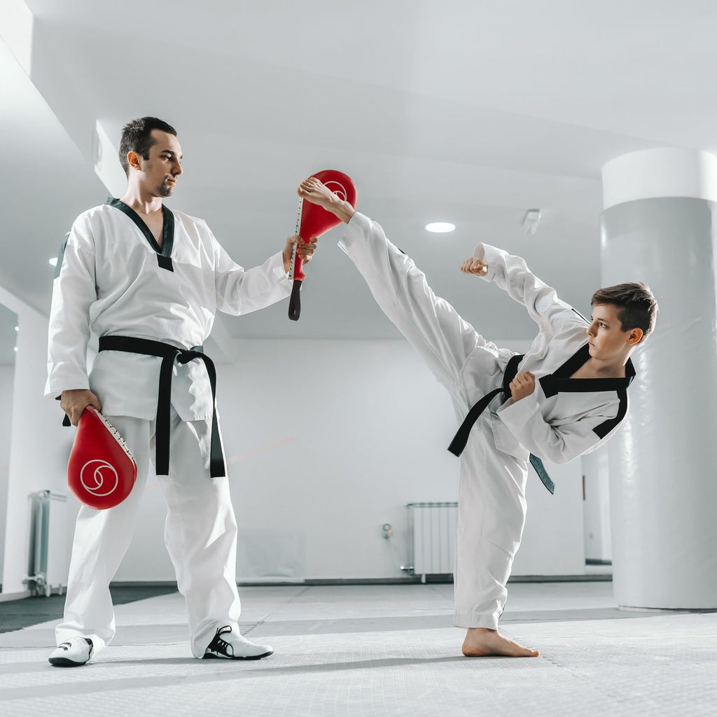 2-Pack Tkd Taekwondo Kick Pad, Red Karate Kicking Target, Durable Striking Pads For Kickboxing Training, Martial Arts, Boxing, M