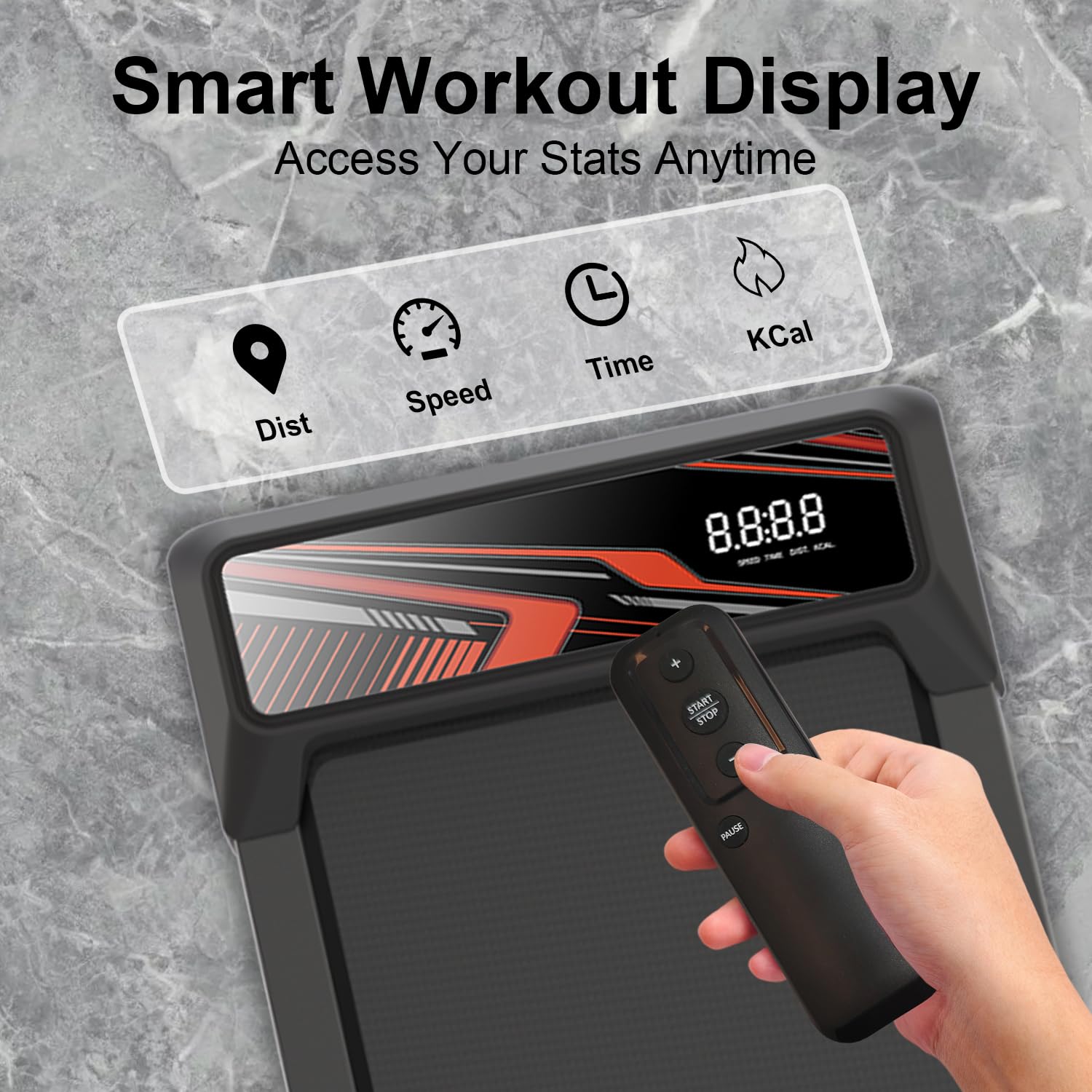 Under Desk Treadmill, Walking Pad Treadmill, 2.5 Hp 265 Lbs Low Noise Walking Pad Incline Led Display With Remote Control Walkin