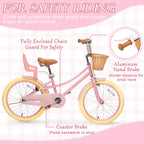 Glaf Girls Bike For 2-12 Years Old 12 14 16 20 Inch Toddlers And Kids Bike With Training Wheels & Doll Seat Girls Boys Bicycle,A