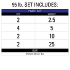 Xmark Olympic Bar Curl Bar With Weights Offer, Olympic Weights 95 Lb Set Of Texas Star Olympic Weight Plates, Rubber Coated, Pat