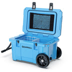 55 Quart Cooler With Wheels, Ice Chests Portable Camping Cooler Holds Ice Up To 6 Days, Leak-Proof Outdoor Insulated Cooler With