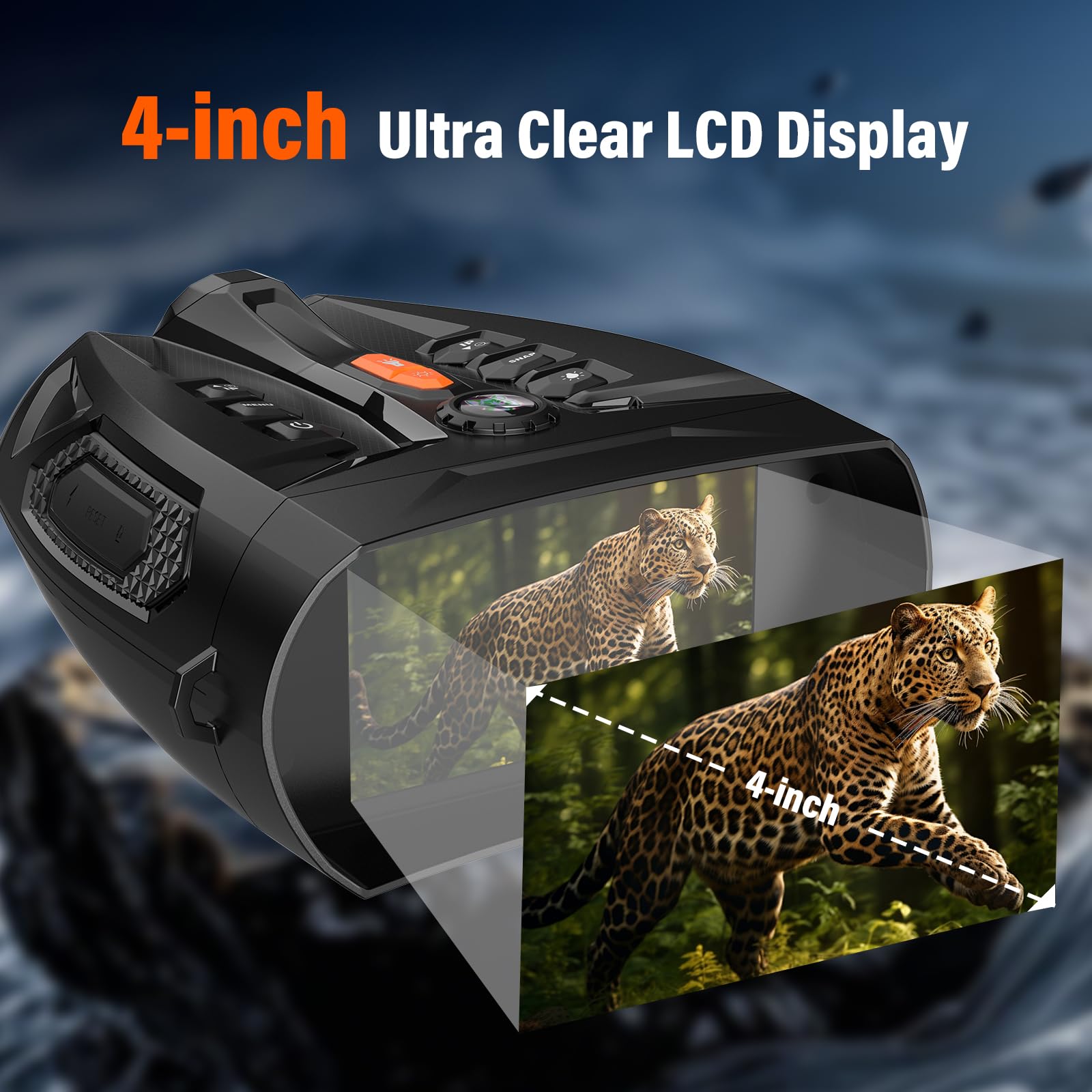 Night Vision Goggles, Derosko 4K Night Vision Binoculars with 4 HD Screen, 10X Digital Zoom Infrared Binoculars with 5000mAh Bat