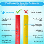 Serenilite 2-Pack Flexible Resistance Bar For Physical Therapy & Tennis Elbow Relief, Hand Therapy Equipment & Wrist Exerciser S