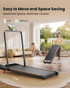 Abonow Walking Pad, 2.5 Hp Under Desk Treadmill, 2 In 1 Walking Pad With Incline, Walking Pad With Handle Bar, Led Display & Rem