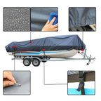 14-16Ft 90 Beam Width Gray Heavy Duty Peva Boat Cover Replacement For V-Hull Fishing Boat Tri-Hull Runabout Bass Boat Fish Ski P