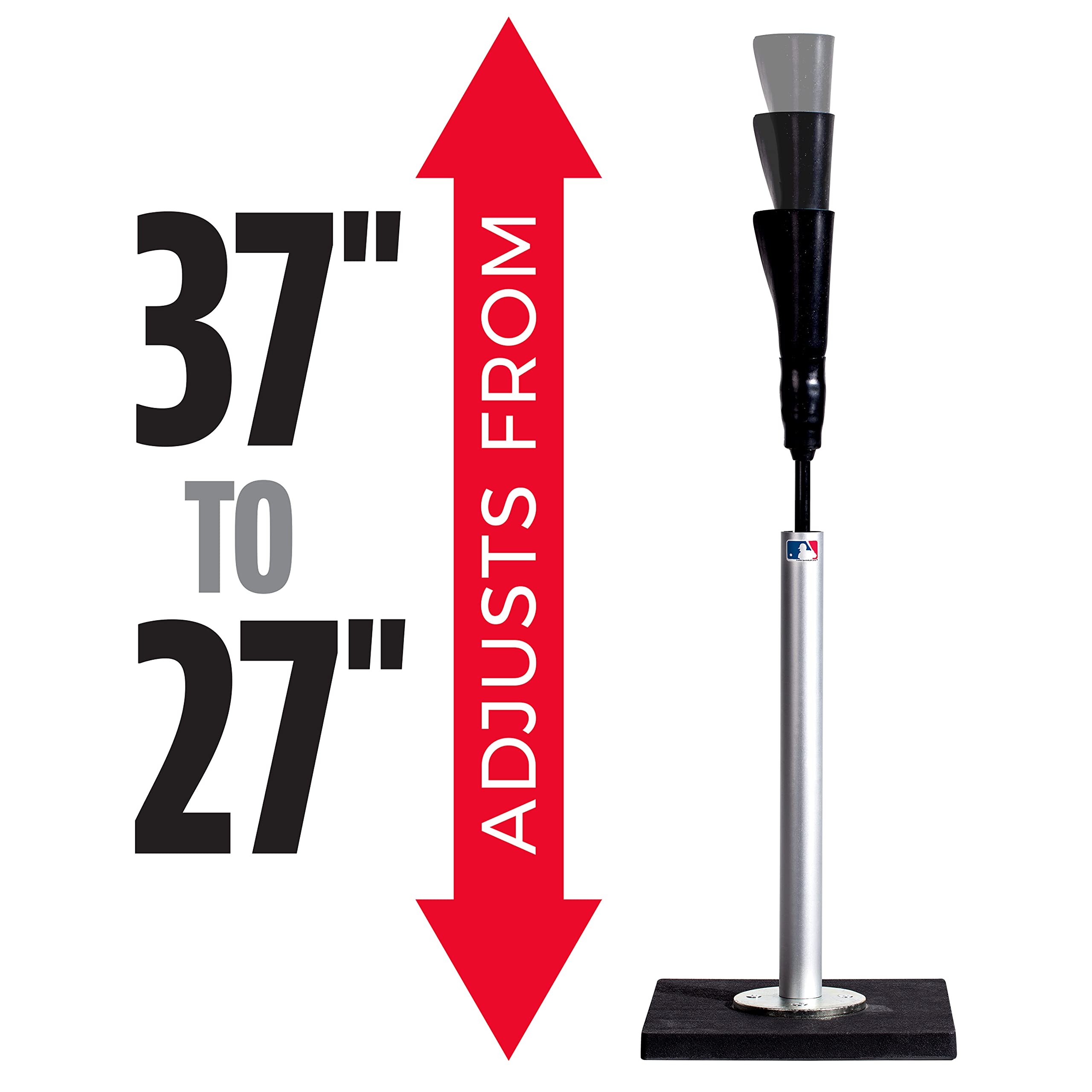 Franklin Sports Portable Batting Tee - Industrial Grade Adjustable Baseball And Softball Hitting Tee - Weighted Base For Stabili