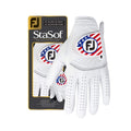 Footjoy Stasof Flag Gloves, Pearl, Cadet Small, Worn On Left Hand