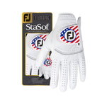 Footjoy Stasof Flag Gloves, Pearl, Cadet Small, Worn On Left Hand