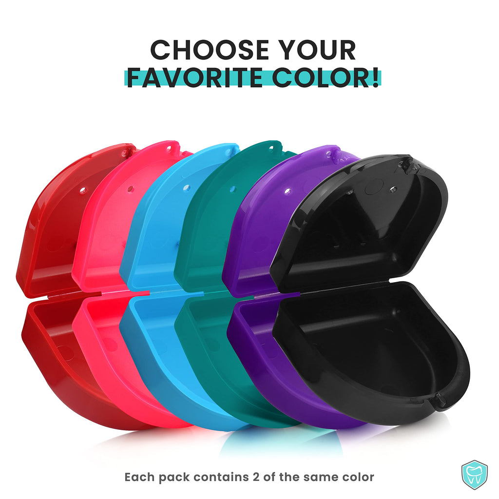 Fresh Knight Retainer Case (2 Pack). Retainer Case With Vent Holes. Perfect Denture Case, Mouth Guard Case, Aligner Case, Mouth