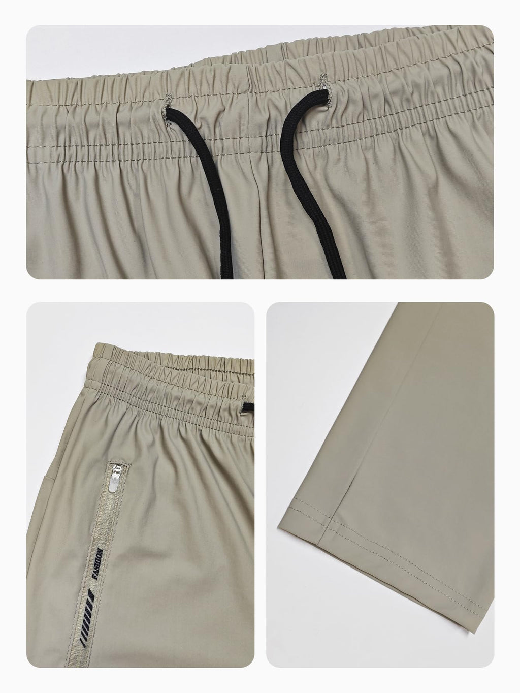 Hidkat Womens Sports Jogging Pants with Zipper Pocket Womens Hiking Fitness Tracking Workout Pants Khaki