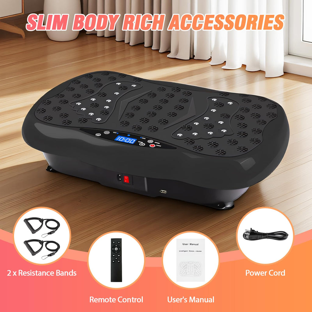 ALSO GO Vibration Plate Exercise Machine, 120-Level & 3 Workout Modes Vibration Board for Weight Loss/Lymphatic Drainage, 400lbs