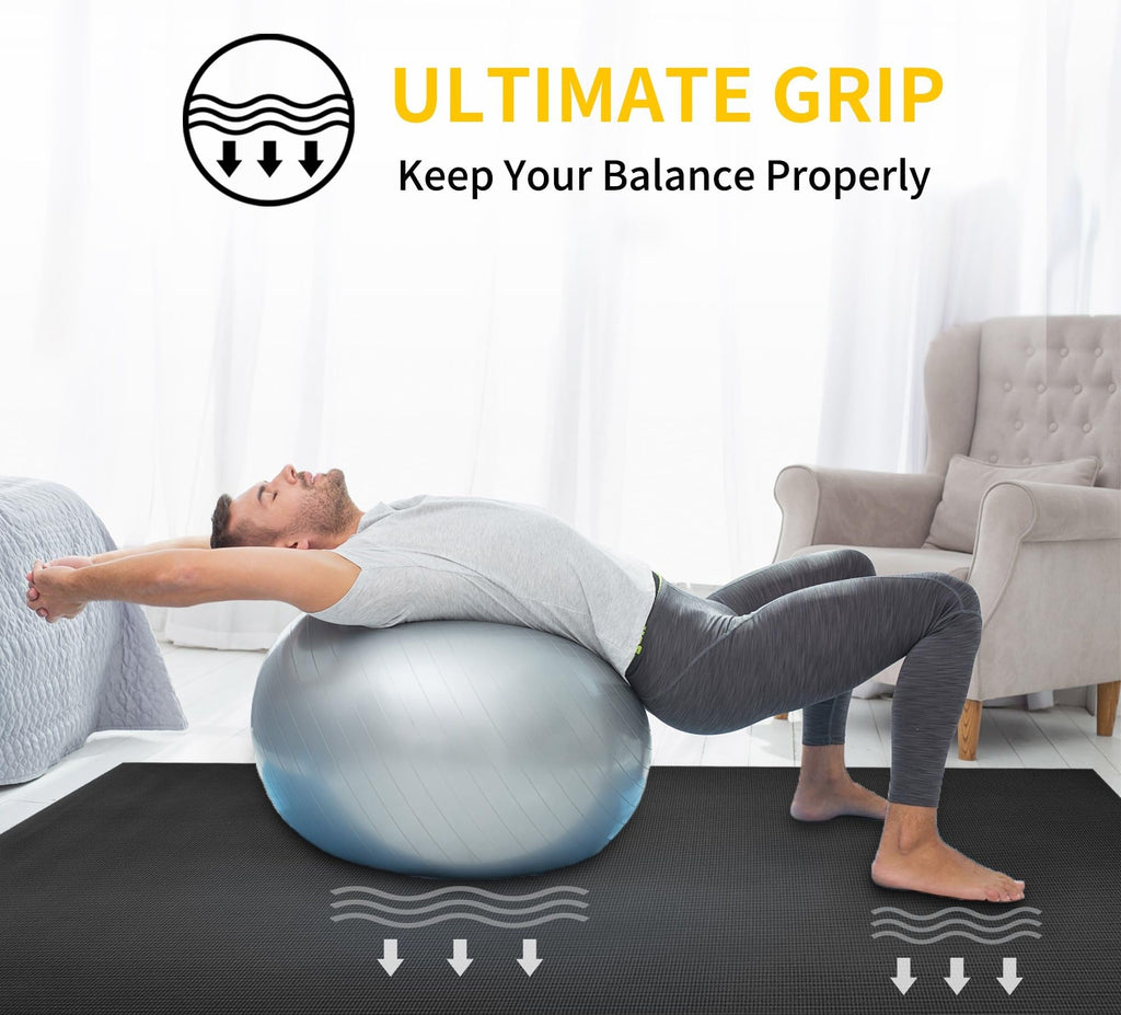 Cambivo Large Yoga Mat, Extra Thick Workout Mats For Home Gym, 6'X 4'X 8 Mm Non Slip Wide Exercise Mat For Pilates, Stretching O