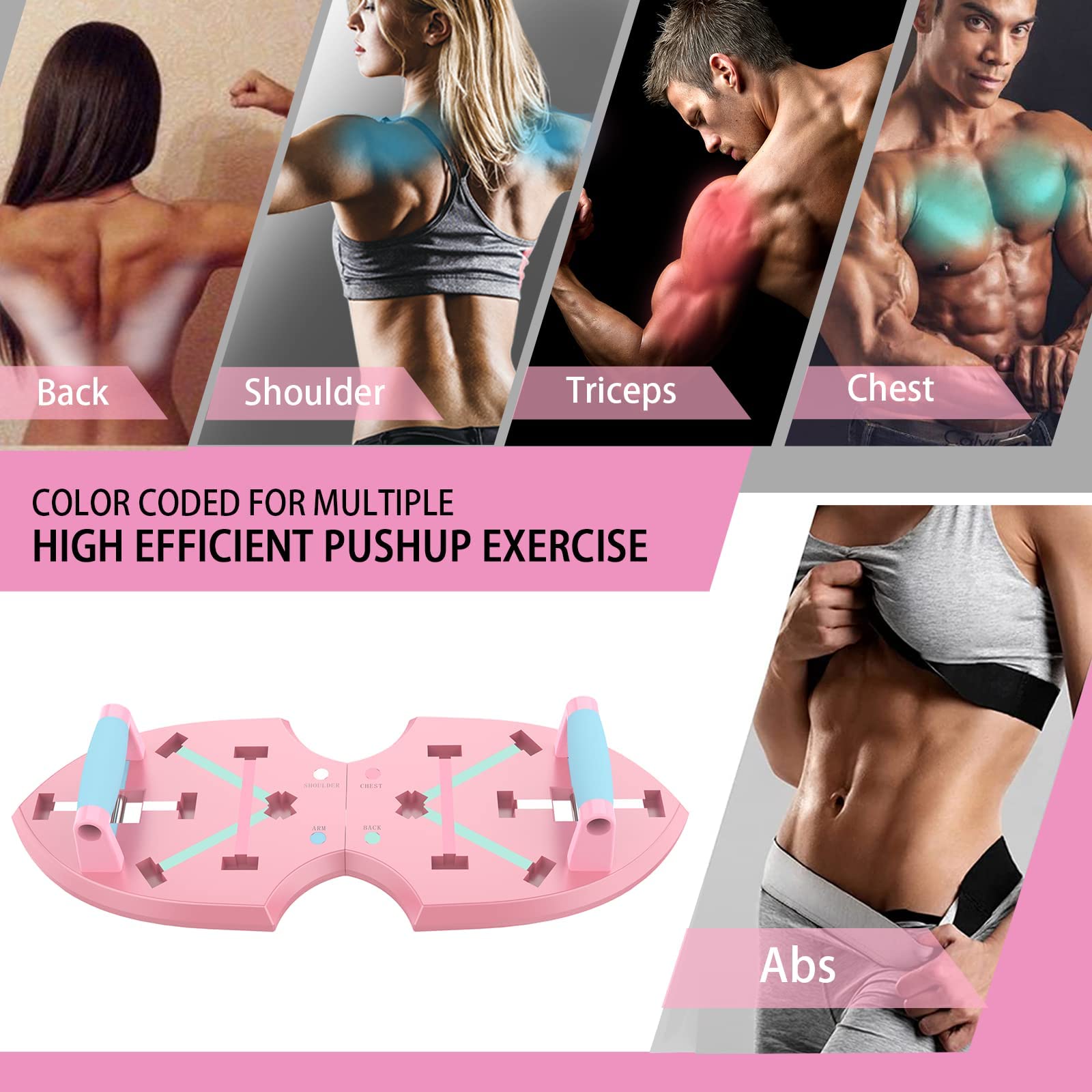 Lalahigh Portable Home Gym System For Men And Women:Push Up Board, Pilates Bar & 20 Fitness Accessories With Resistance Bands An