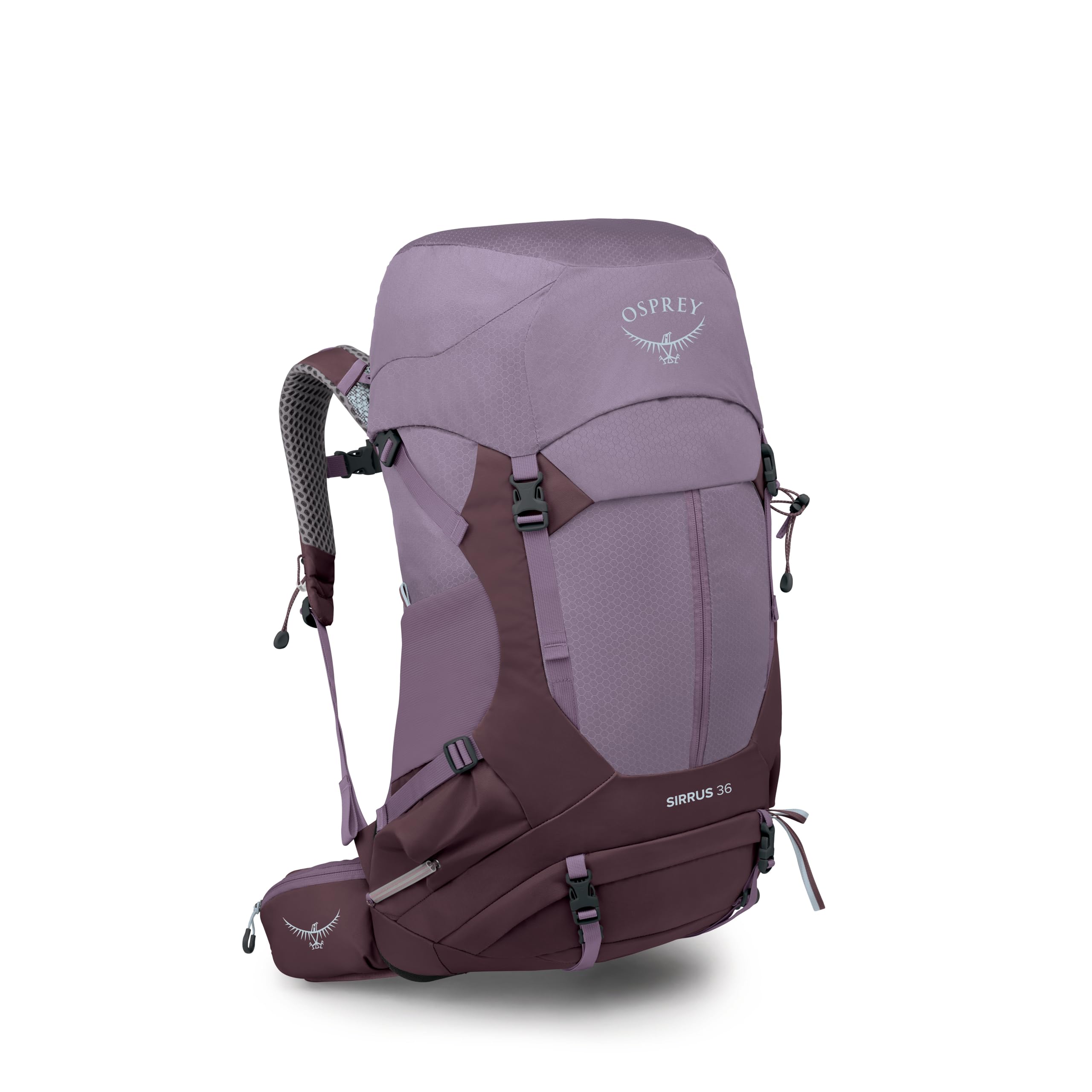 Osprey Sirrus 36L Womens Hiking Backpack - Lightweight Backpacking Pack with Waterproof Raincover - Camping Bag, Purple Dusk