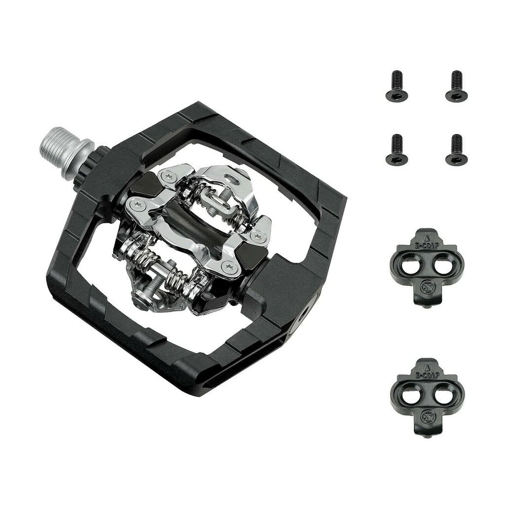 Venzo Click'R Compatible With Shimano Spd Mountain Bike Sealed Pedals With Cleats - Dual Platform Clipless Pedals For Mountain B