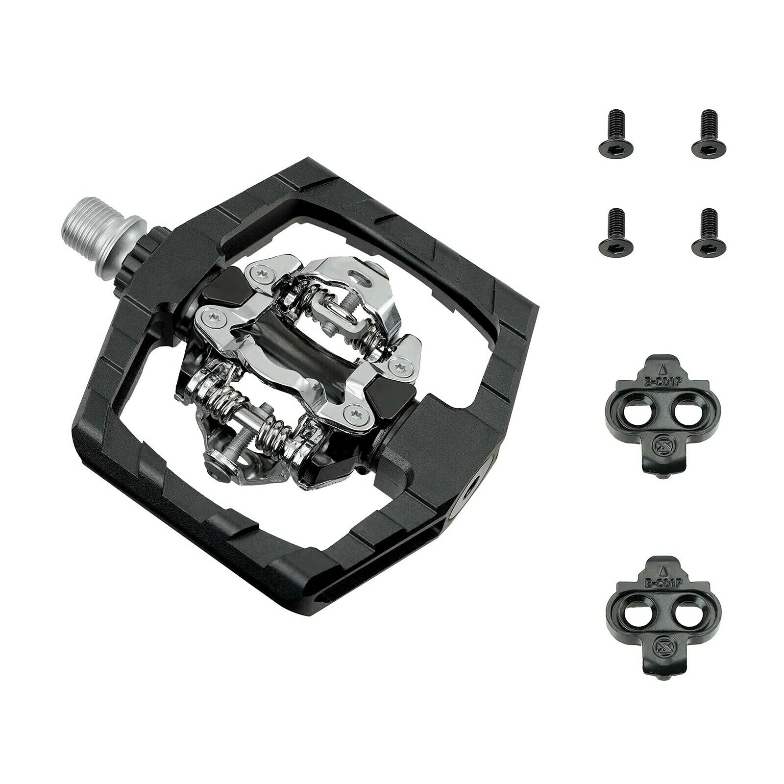 Venzo Click'R Compatible With Shimano Spd Mountain Bike Sealed Pedals With Cleats - Dual Platform Clipless Pedals For Mountain B