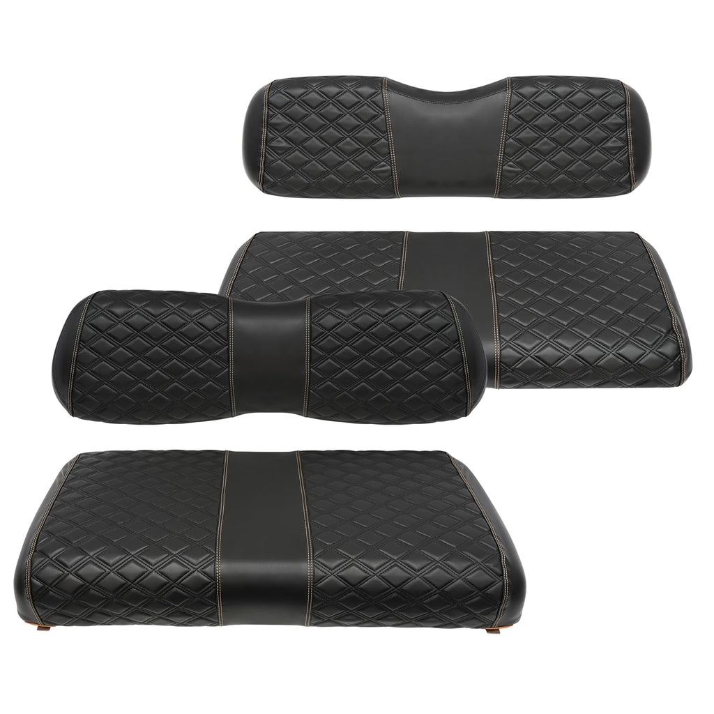 Samxomap Golf Cart Seat Covers Front And Rear Waterproof And Sun Resistant Marine Grade Vinyl Leather Seat Cover Accessories For