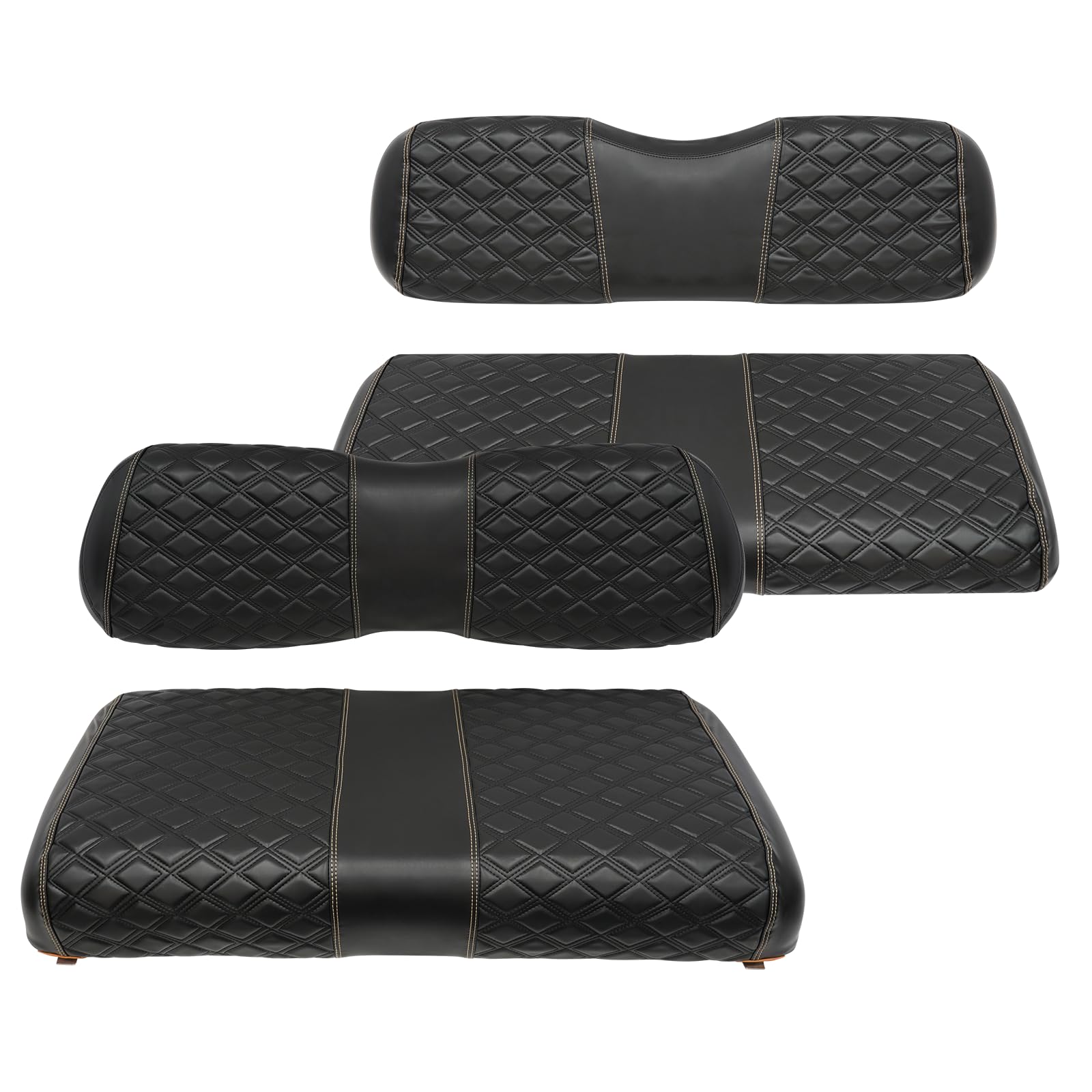 Samxomap Golf Cart Seat Covers Front And Rear Waterproof And Sun Resistant Marine Grade Vinyl Leather Seat Cover Accessories For