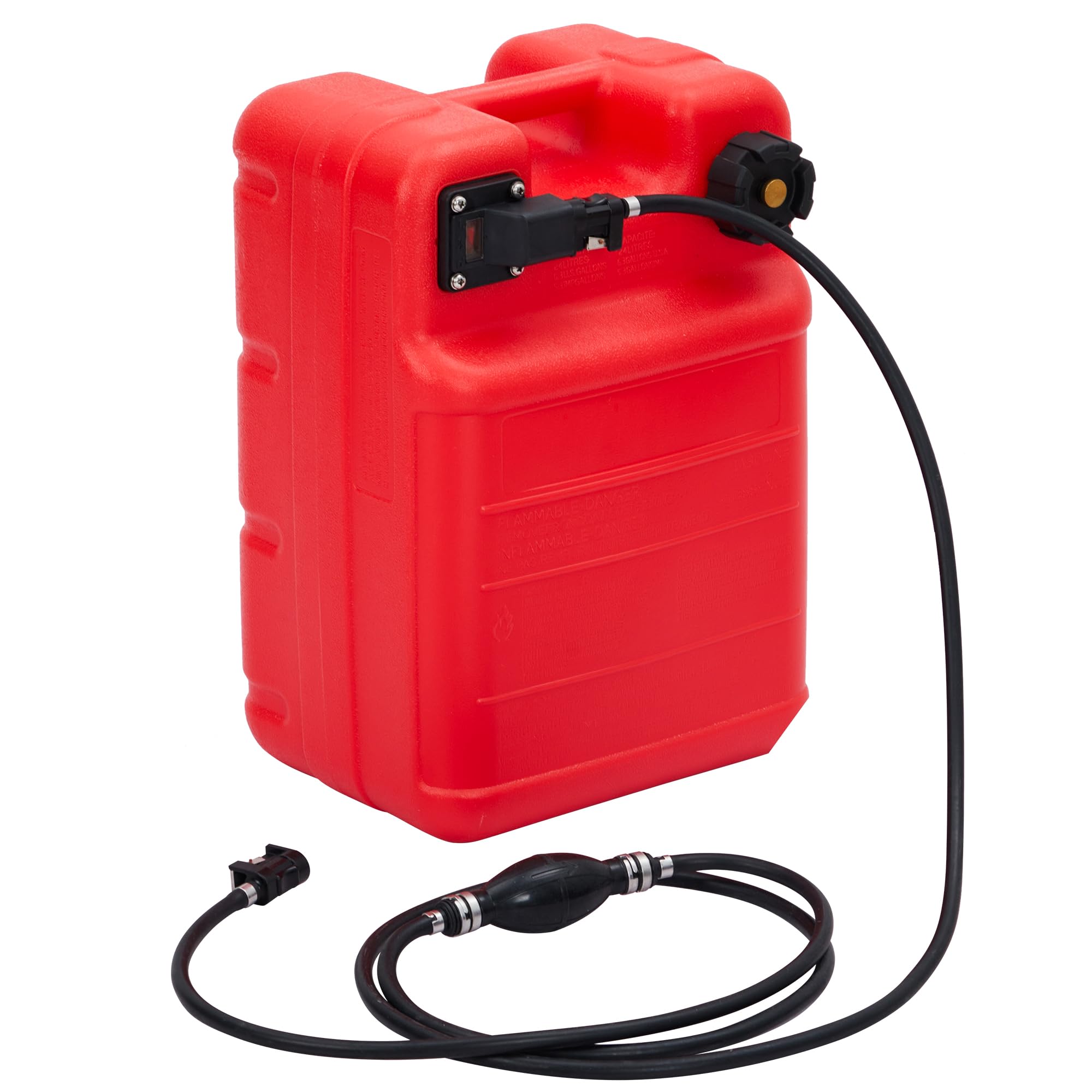GarveeTech Marine Tank, 6 Gallon Marine Boat Transfer Tank with 9.8ft Hose, I-Shaped Handle, Easy to Carry for Outboard Engine B