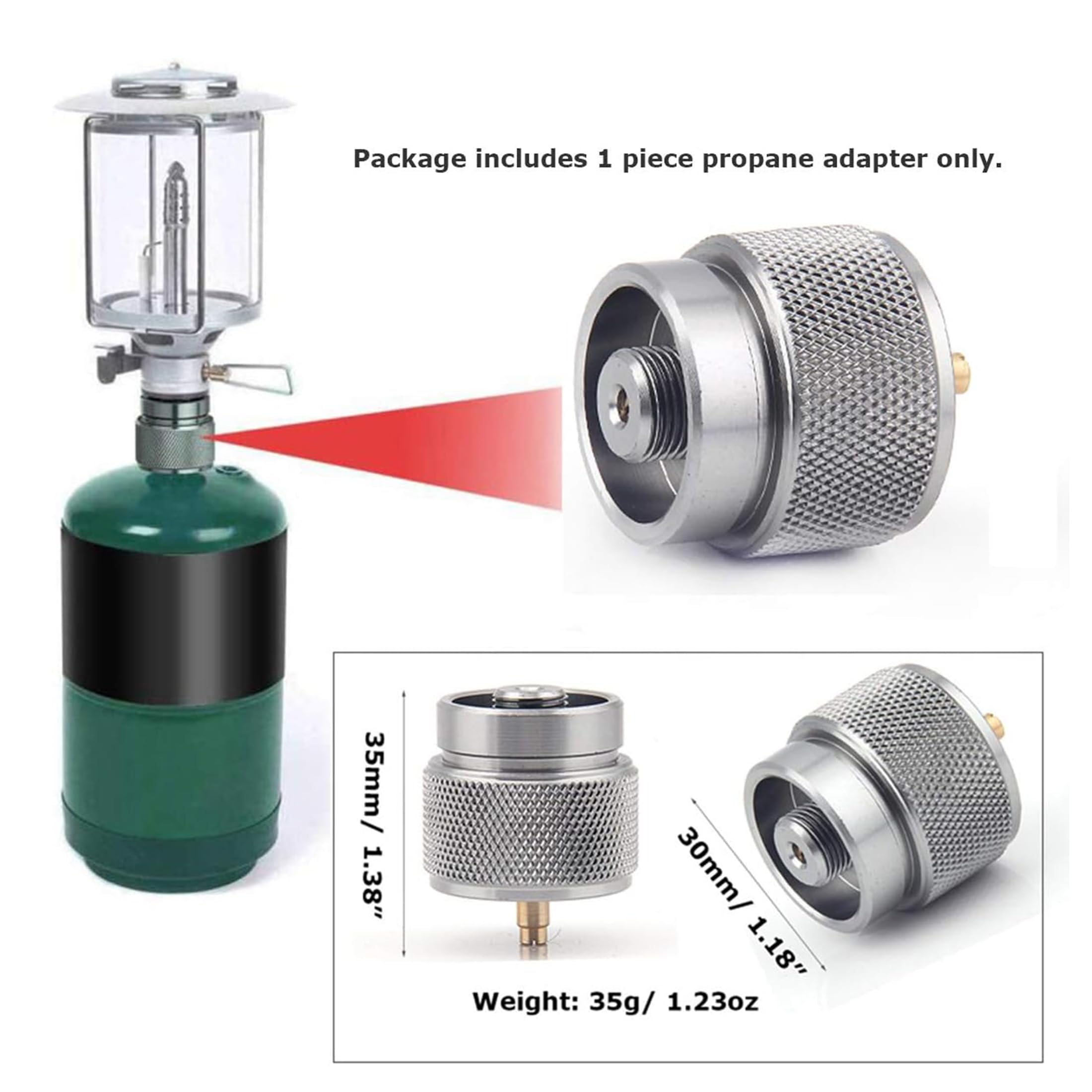 Hamans Propane Adapter Camping Stove Adapter Gas Adapter Converter Outdoor Propane Small Tank Input En417 Valve Output Cylinder