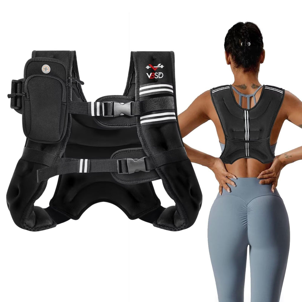 Vbsd Weighted Vest For Women Men, 16Lb Weight Vest With Reflective Stripe, Body Weight Vests Adjustable For Strength Training, R