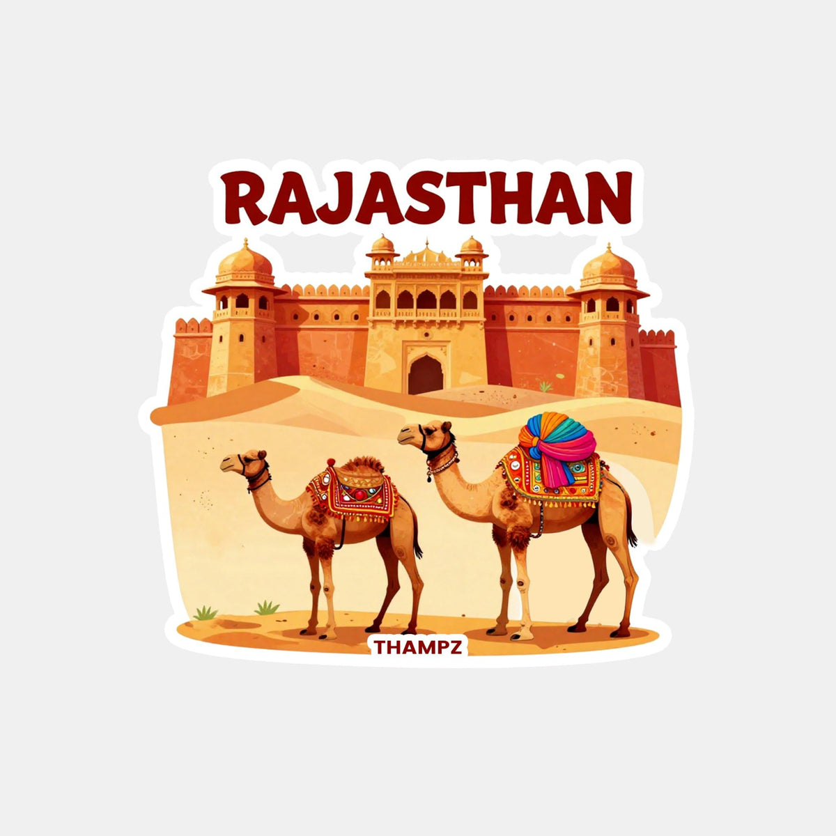 THAMPZ Rajasthan 3D Embossed Flexible Fridge Magnet 0.5mm Decorative with Strong Hold | Refrigerator Magnet for Notes, Photos &