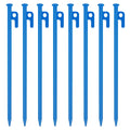 8 Pack Tent Stakes Heavy Duty 12 Inch Steel Tent Pegs For Camping Unbreakable And Inflexible-Blue