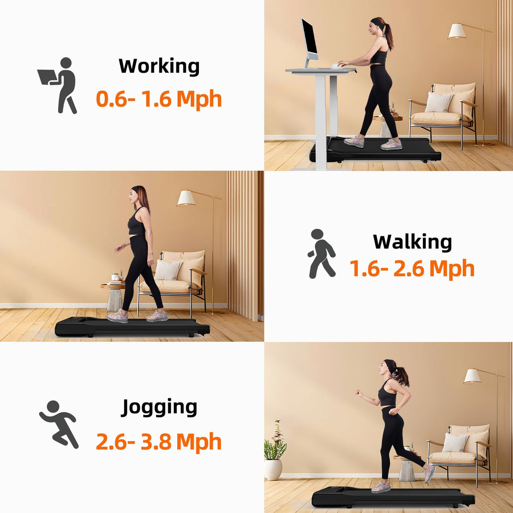 Superun Walking Pad, Under Desk Treadmill, 3 In 1 Portable Treadmill With Remote Control Led Display, 2.2 Hp Quiet Walking Joggi