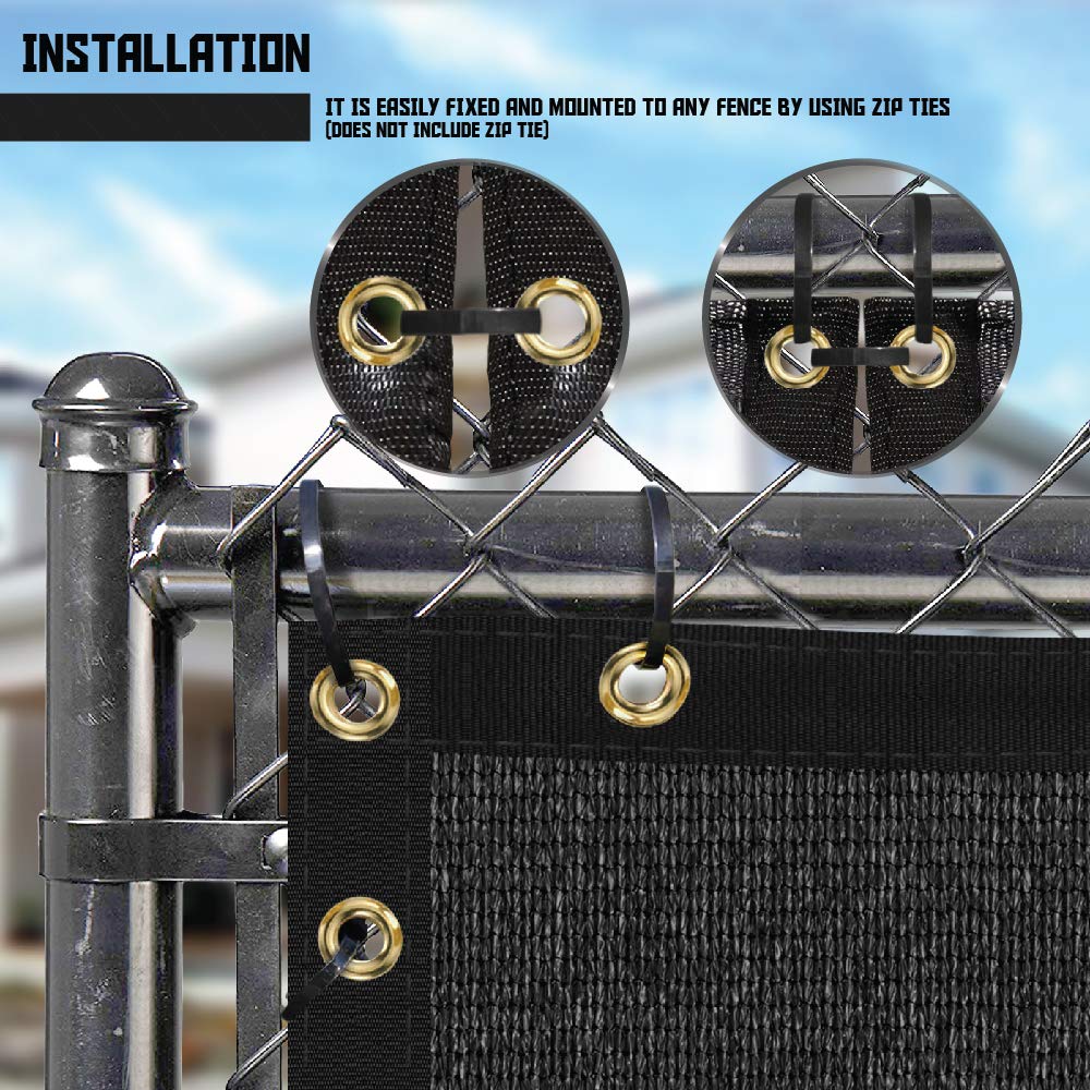 Tang Sunshades Depot Privacy Fence Screen Black 5 X 148 Heavy Duty Commercial Windscreen Residential Fence Netting Fence Cover 1