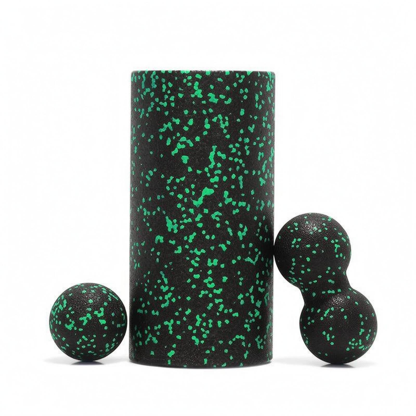 TRENDYNEST Expanded Polypropylene Soft Roller Cylindrical Hollow Soft Roller Speckled Workout Tool 30CM Blk Grn 3pc