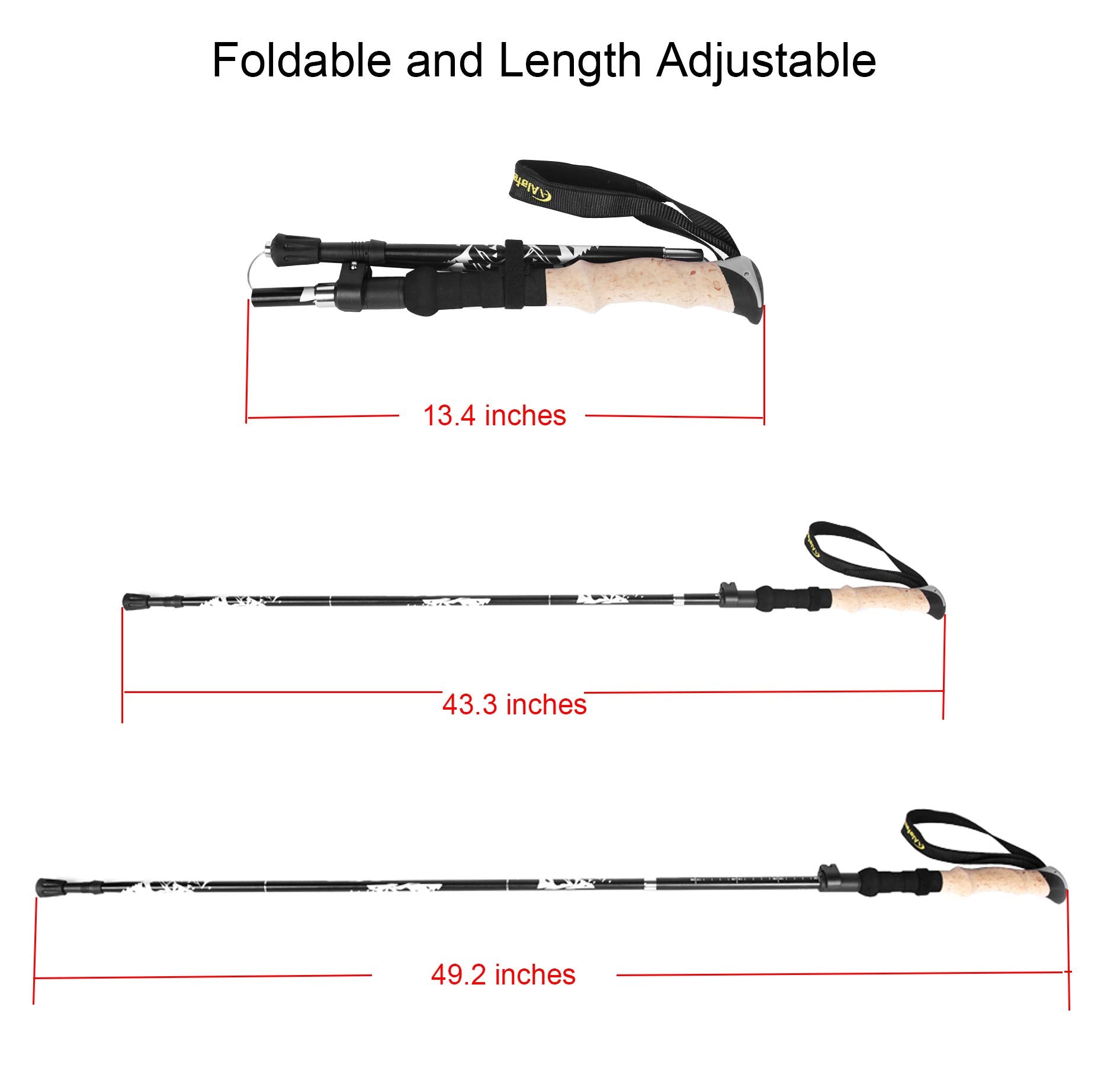 A Alafen Aluminum Collapsible Ultralight Travel Trekking Hiking Pole For Men And Women
