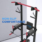Leasbar Power Tower, Stand Workout Station 330 Lbs Capacity, Adjustable Dip & Pull Up Bar Station, Multi-Function Strength Train