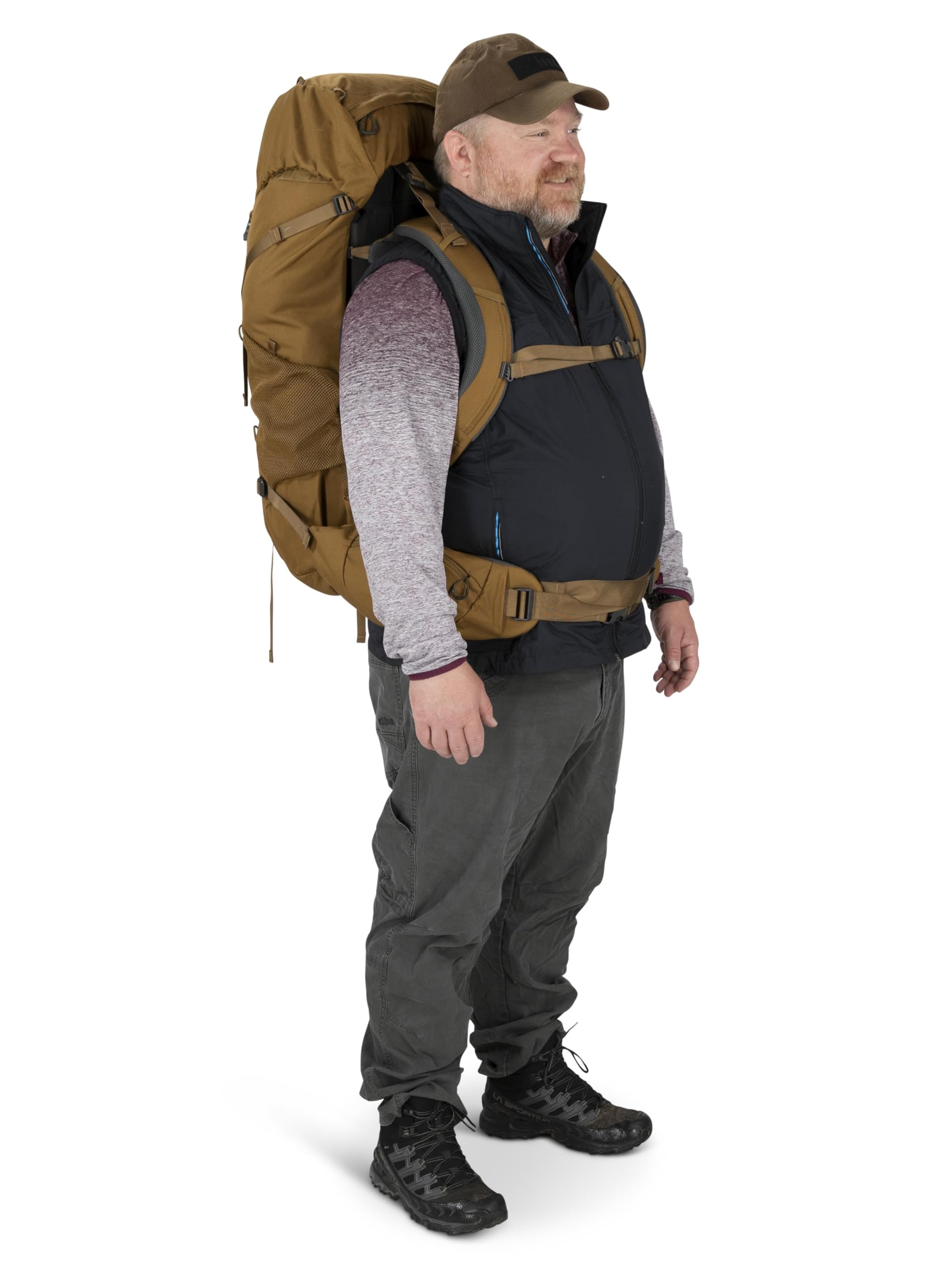 Osprey Rook 65L Mens Backpacking Backpack, Dark Charcoal/Silver Lining, Extended Fit